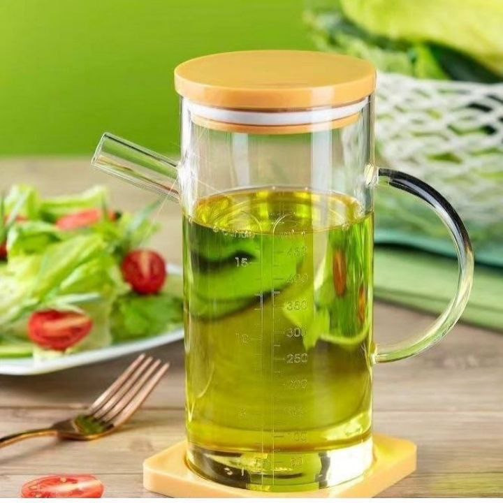 ظرف روغن ریز آکام مدل درب بامبو مدرج کد۱۰۰۰